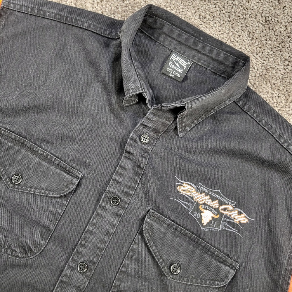 Lightning Clothing Men 30th Anniversary Buffalo Chip Sturgis 2011 Denim Vest 2XL
